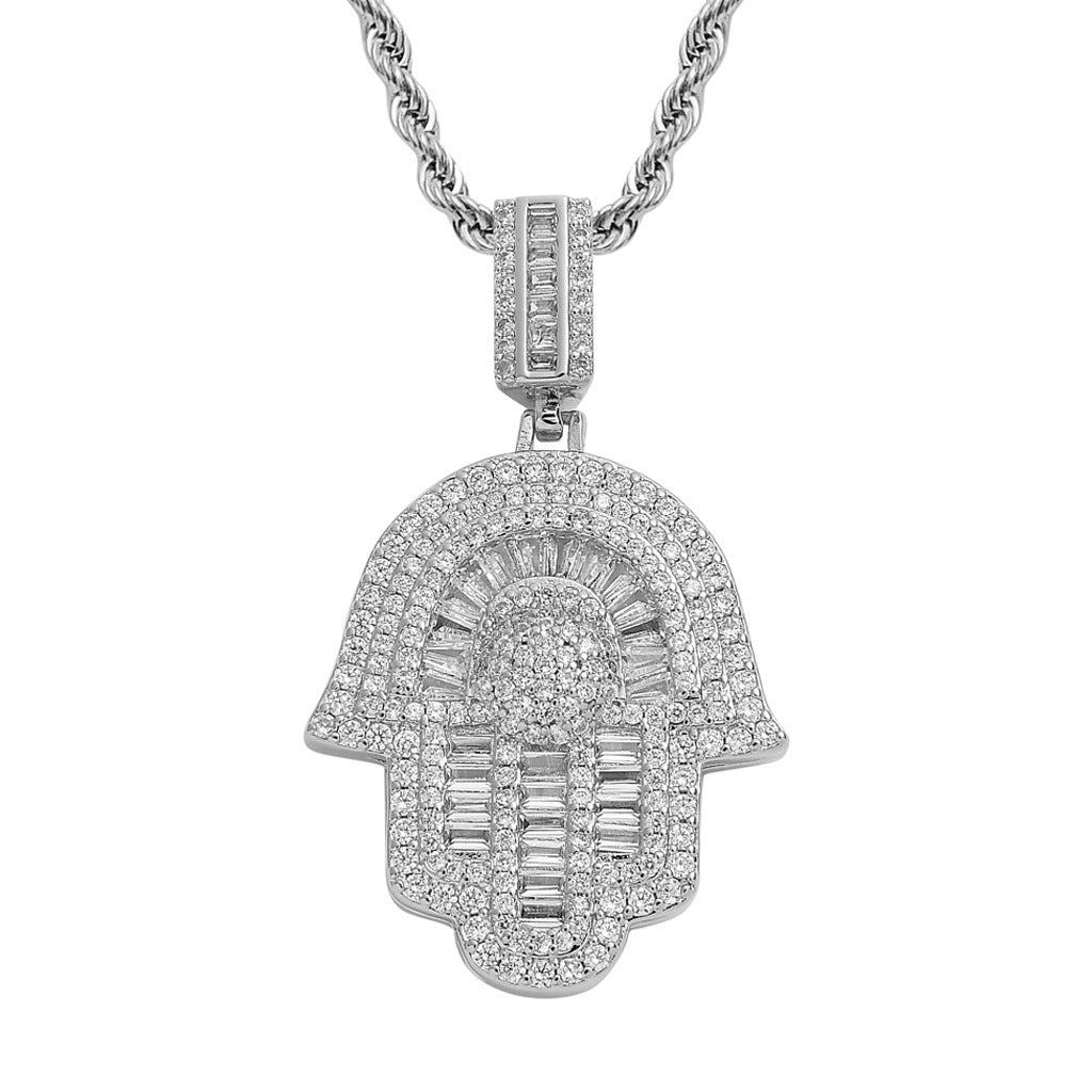 Hip Hop Vintage Fashion Cubic Zirconia Pendant Necklace for Men and Women