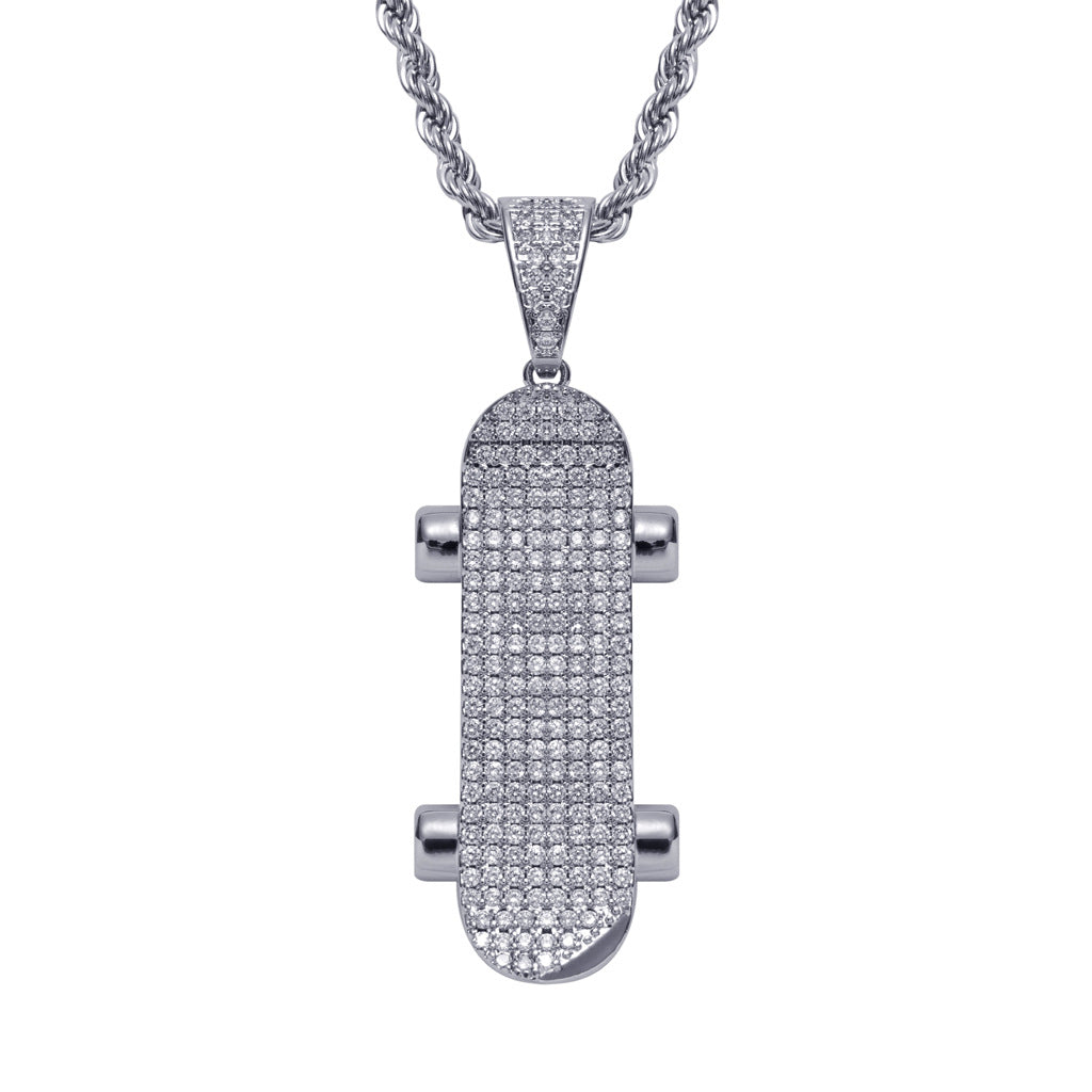 Hip Hop Dog Cubic Zirconia Pendant Necklace for Men and Women