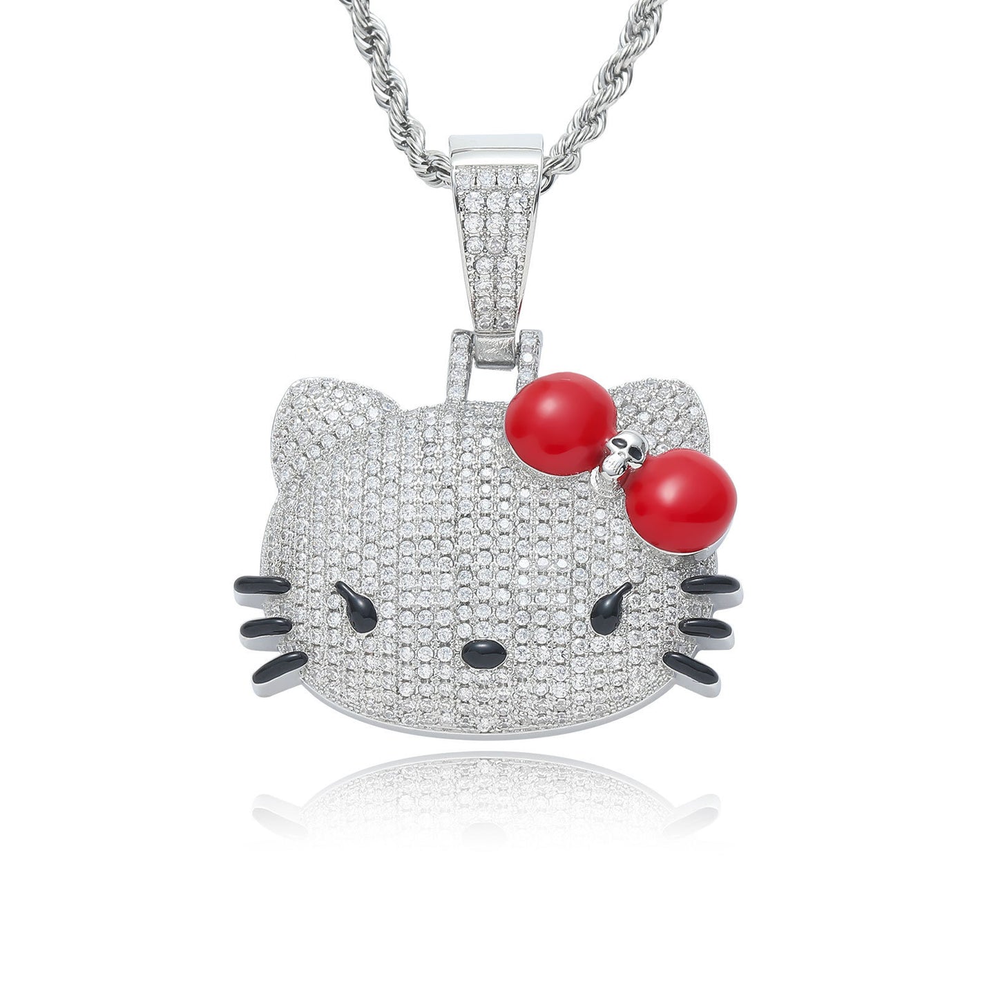 Hip Hop Minimalist Cat Copper Pendant Necklace for Men and Women