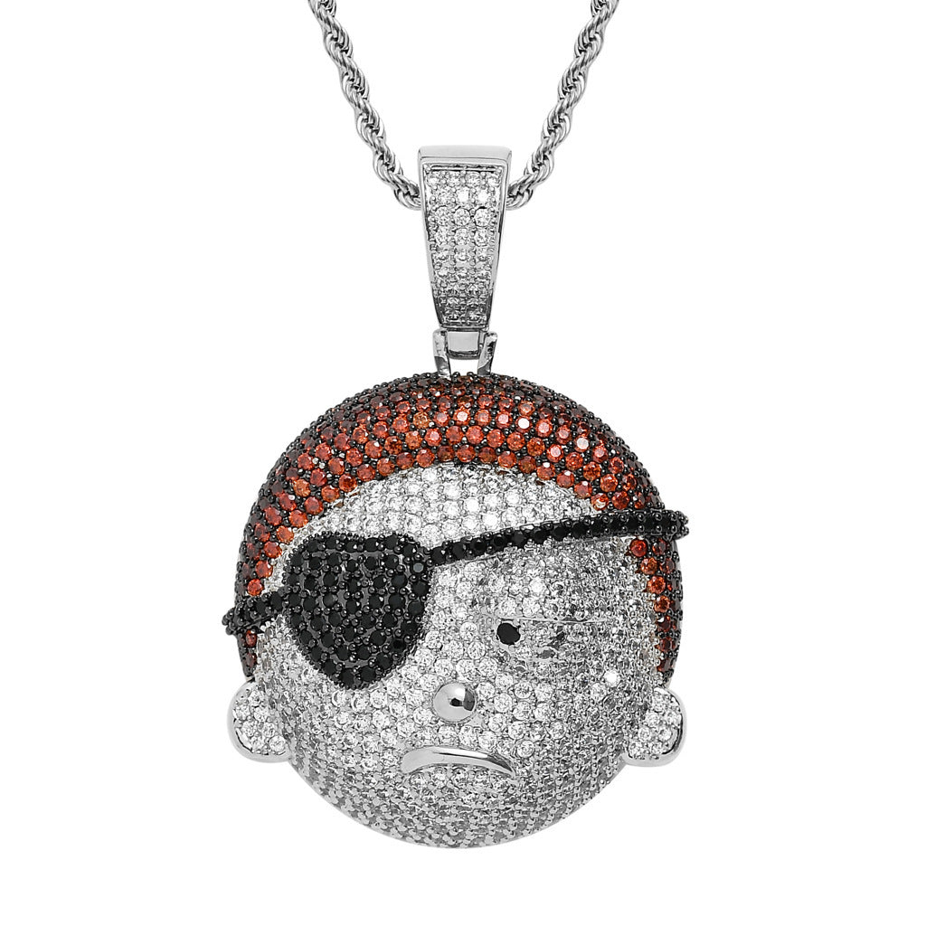Hip Hop Letter Copper Pendant Necklace for Men and Women