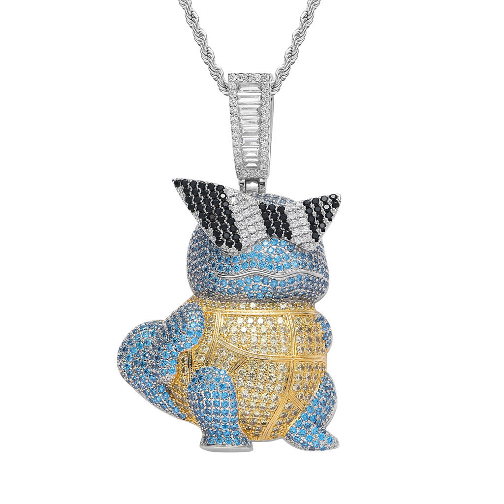 Hip Hop Fashion Cubic Zirconia Pendant Necklace for Men and Women
