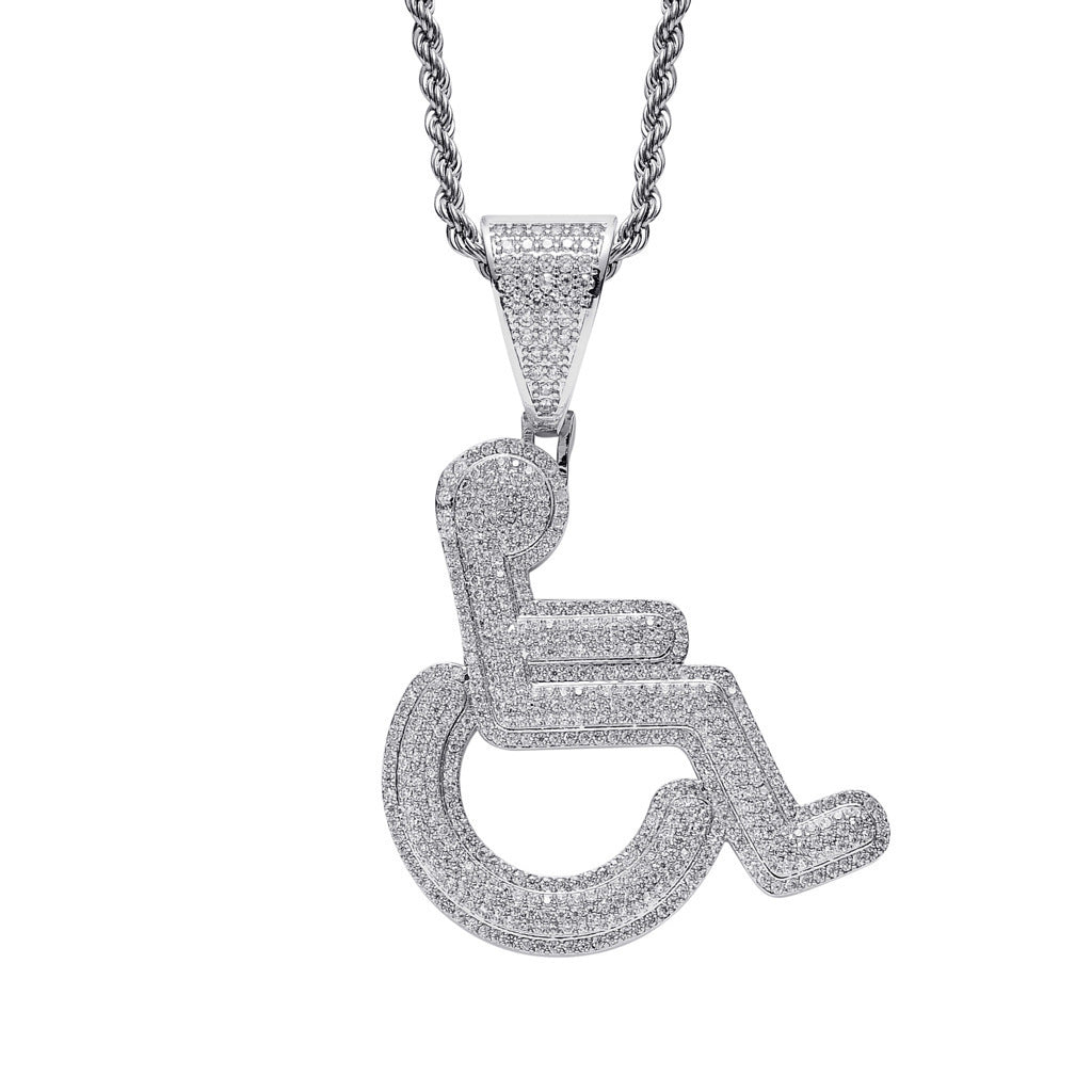 Hip Hop Fashion Cubic Zirconia Pendant Necklace for Men and Women