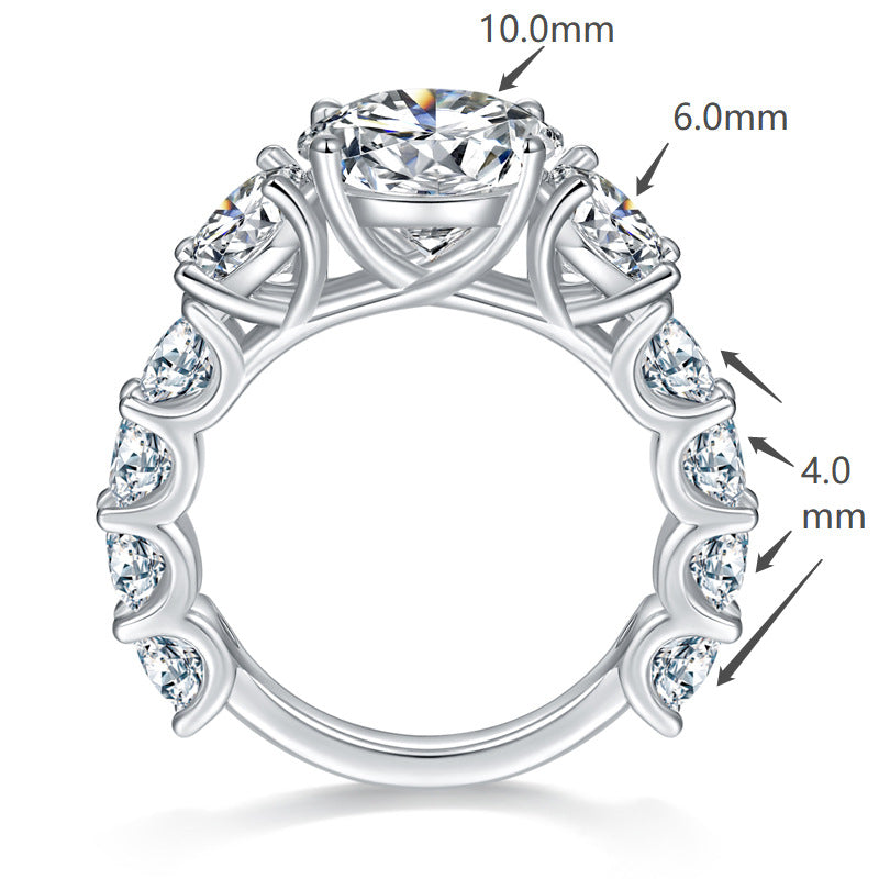 4 Carat Round Moissanite Halo Ring, Sparkling Engagement Ring for Women product image