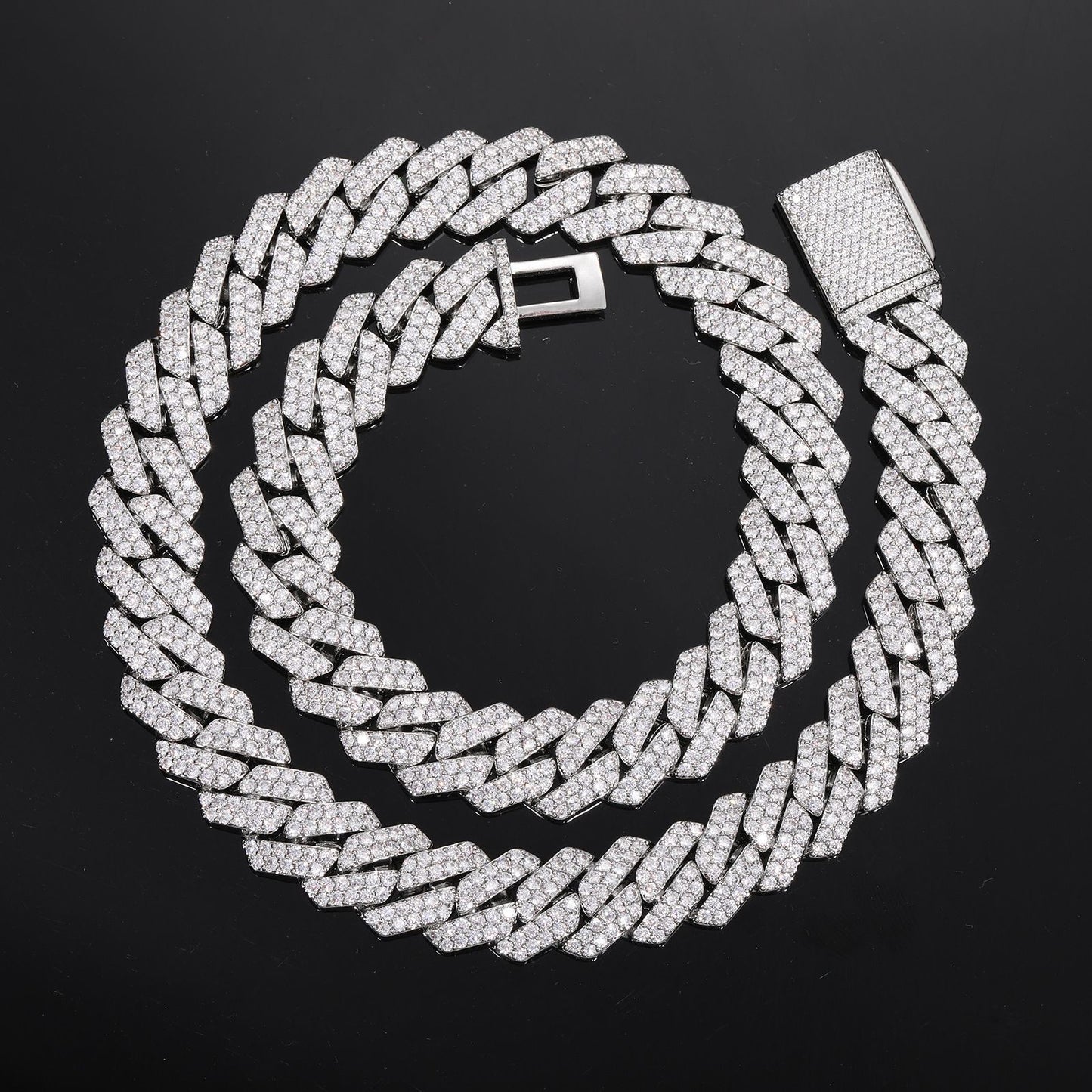 Iced Out Cuban Link Chain & Bracelet Set in Cubic Zirconia for Men and Women product image
