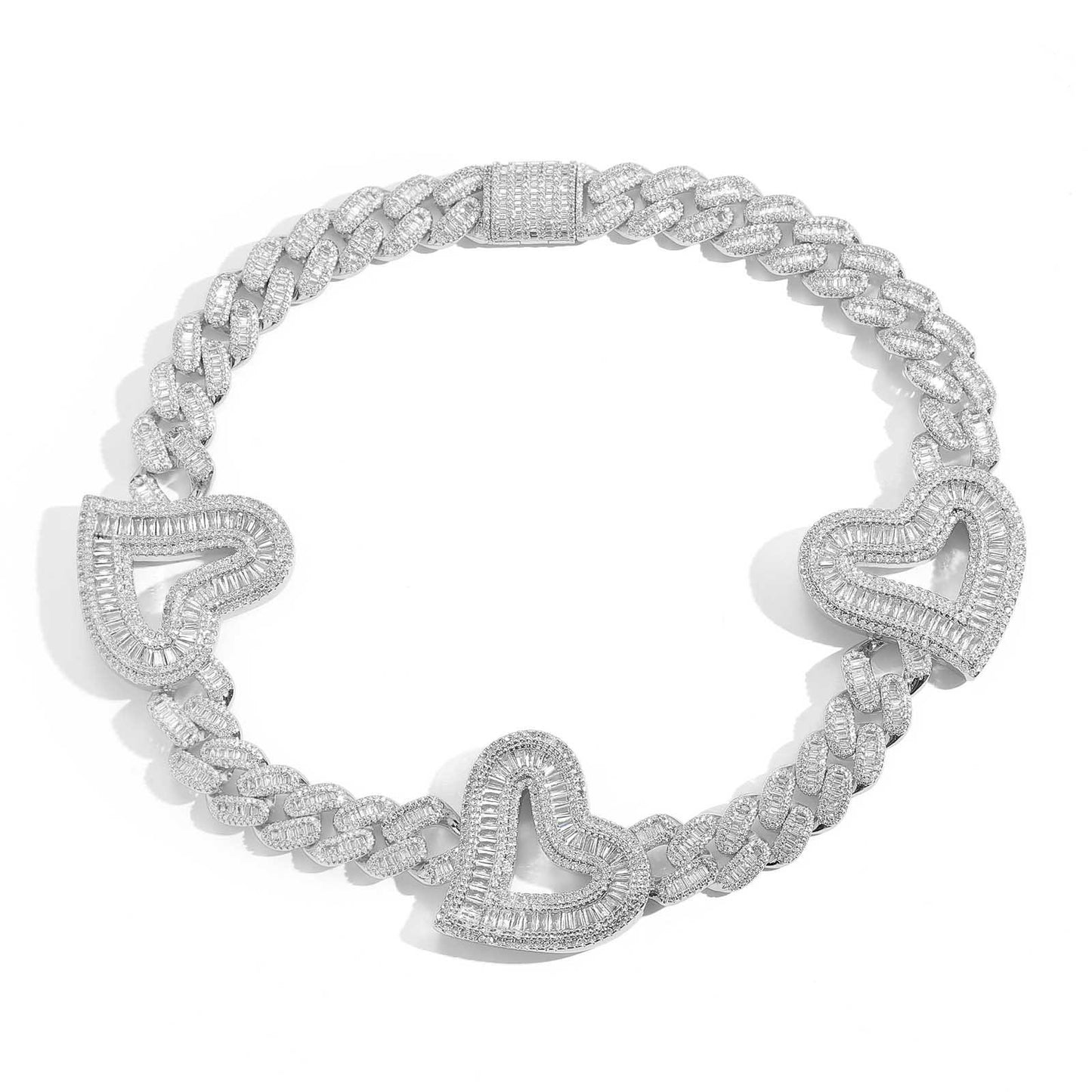 Hip Hop Cuban Link Cubic Zirconia Necklace for Men