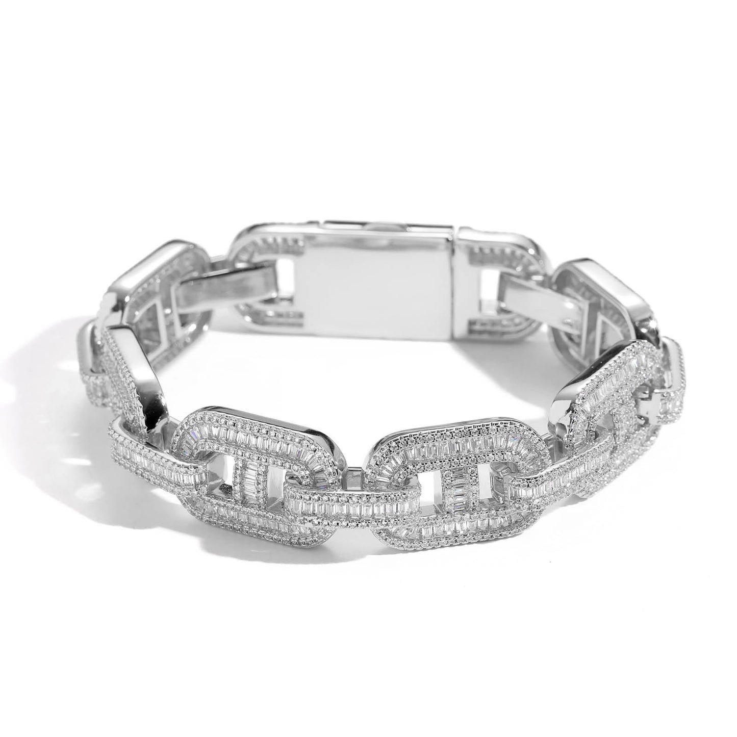 Hip Hop Square Cuban Link Cubic Zirconia Bracelet for Men