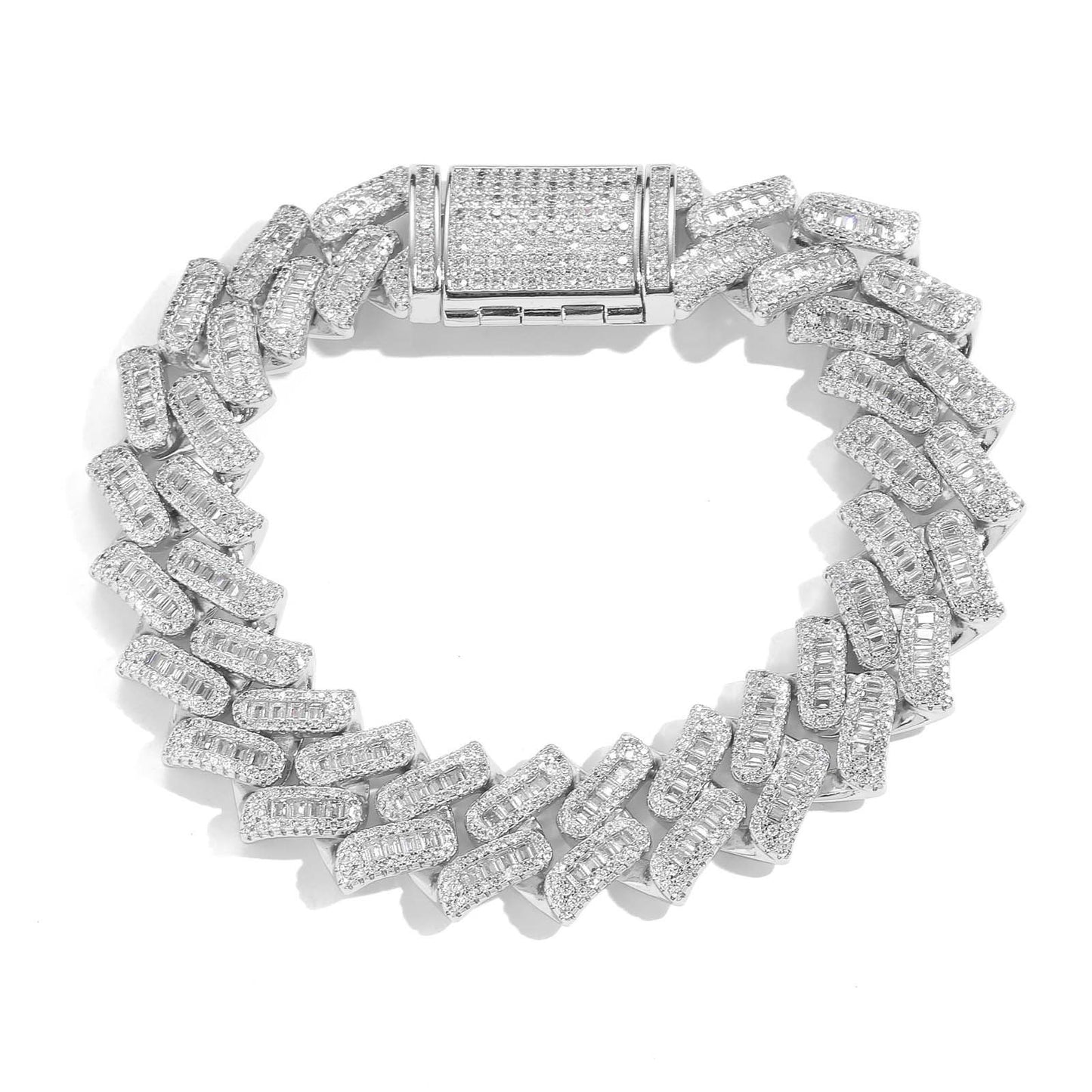 Hip Hop Cuban Link Cubic Zirconia Bracelet for Men