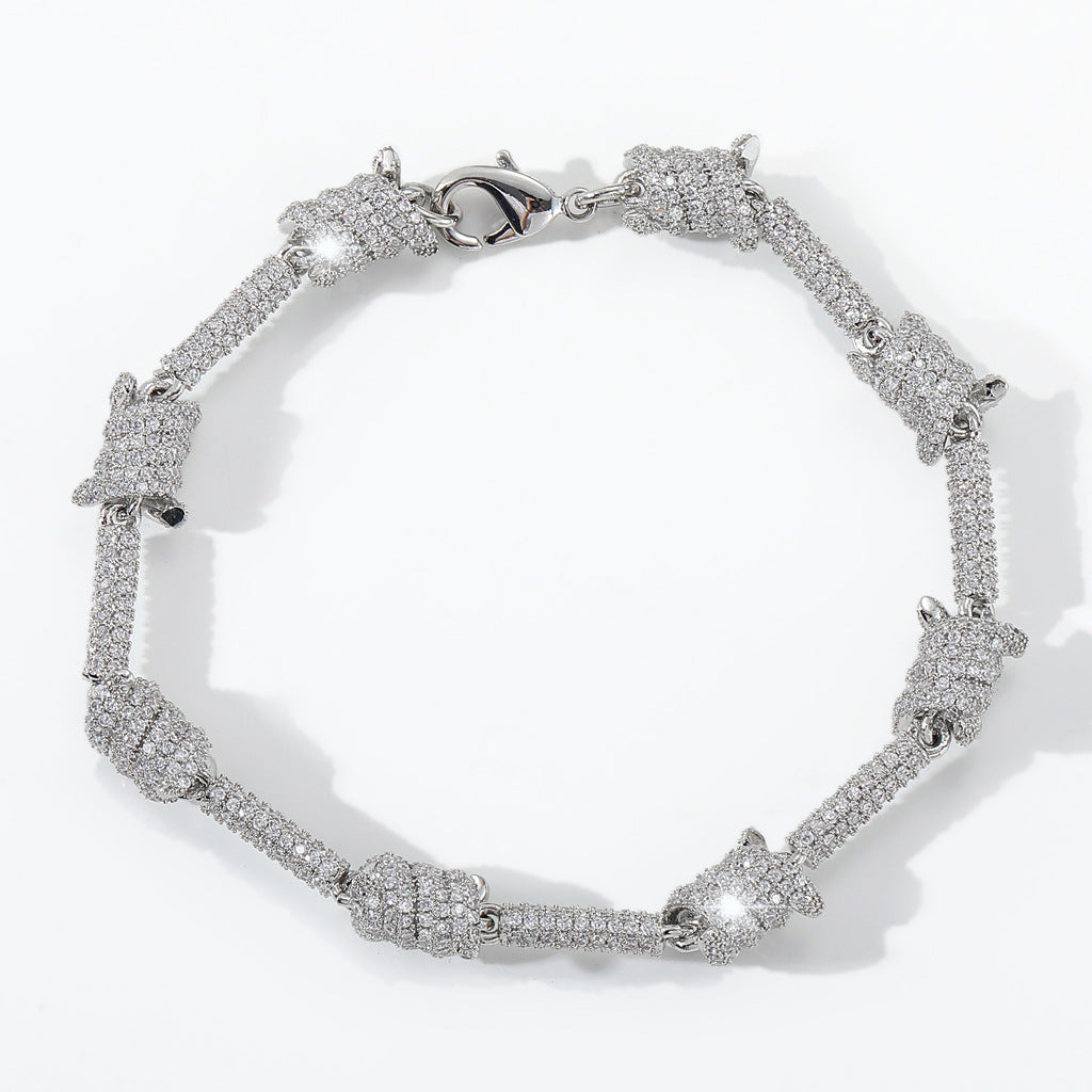 Hip Hop Minimalist Thorn Cubic Zirconia Bracelet for Men