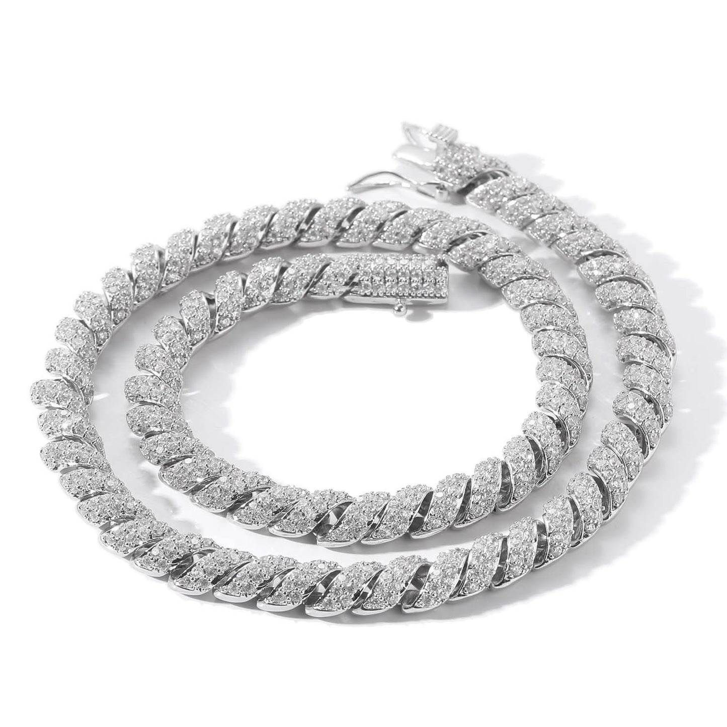 Hip Hop Minimalist Cuban Link Cubic Zirconia Necklace for Men and Women