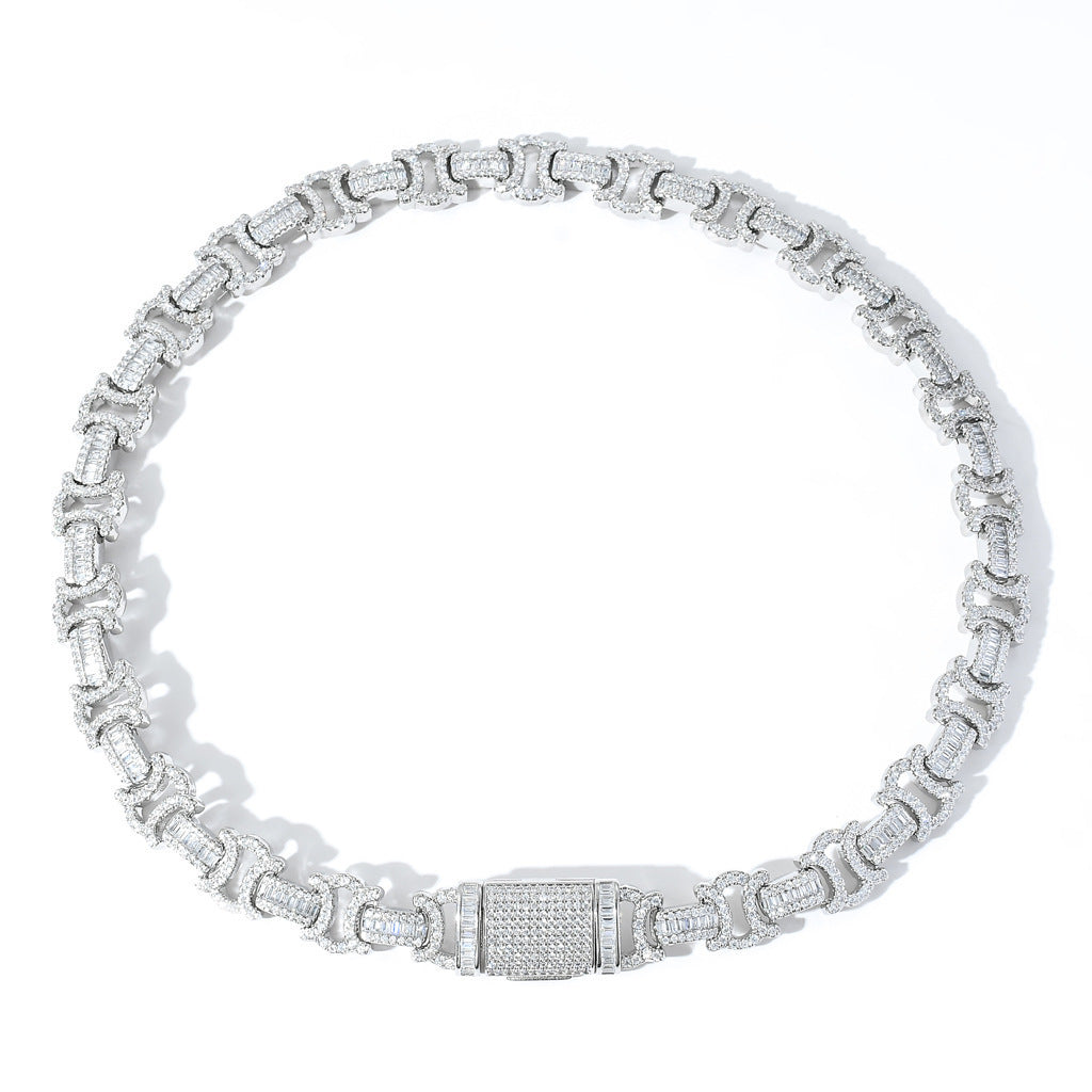 Hip Hop Bow Butterfly Cubic Zirconia Necklace for Men