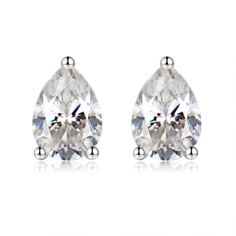 Pink Pear Cut VVS1 Moissanite Stud Earrings in 925 Silver product image