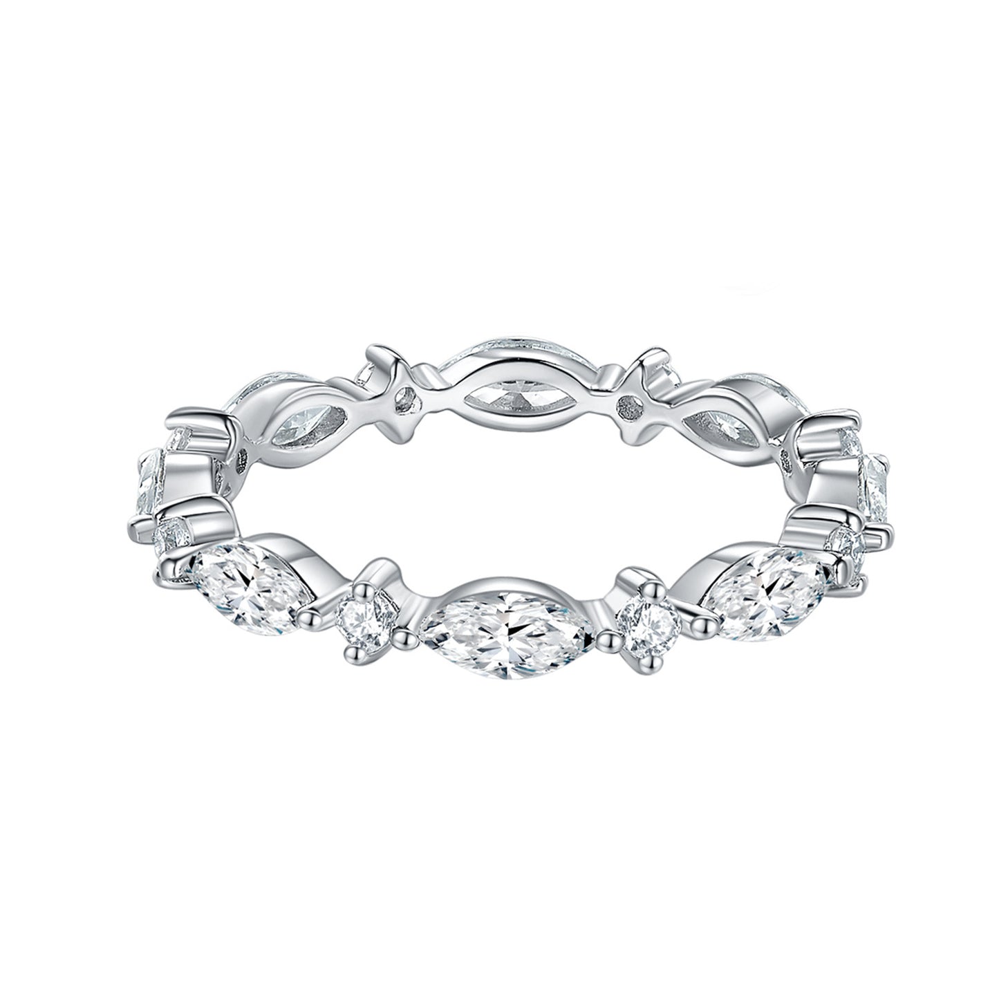 Marquise Moissanite Ring, 925 Silver, 18K Gold Finish product image
