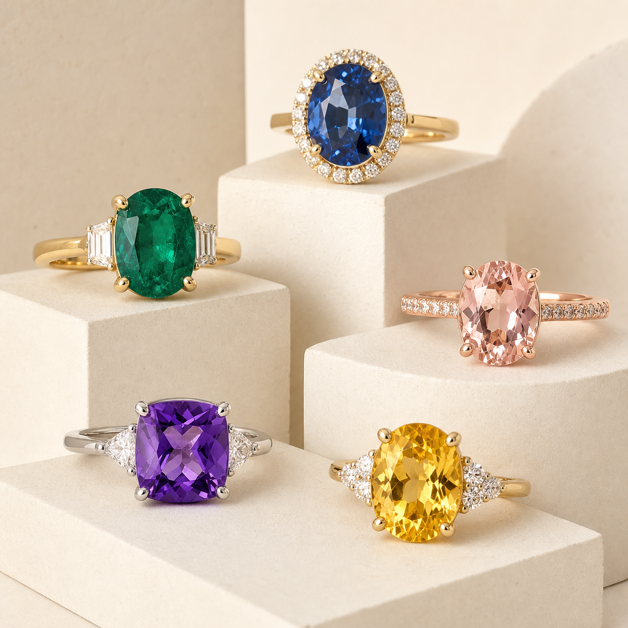 Colored Gemstone Rings