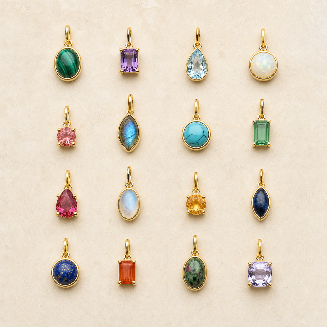 Colored Gemstone Charms