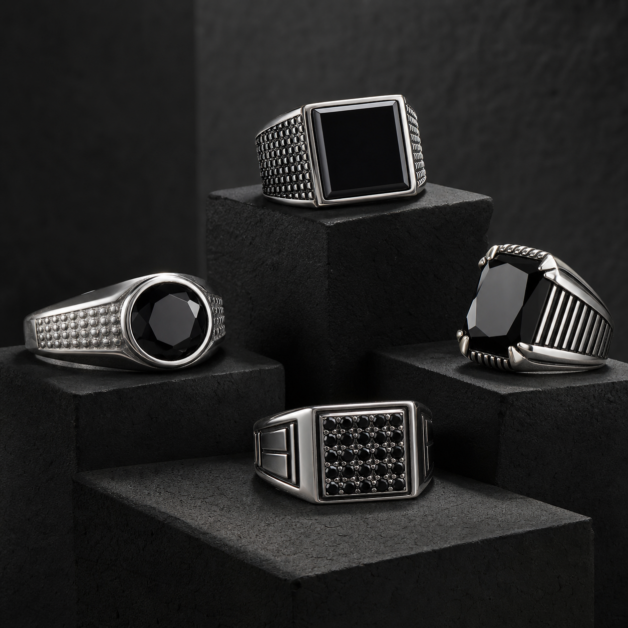 Moissanite Men's Rings