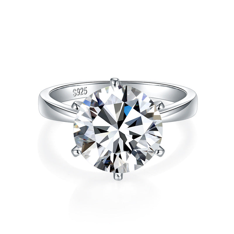 5 Carat Moissanite Solitaire Ring, Six-Prong S925 Engagement Ring product image