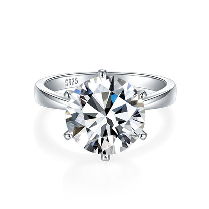 5 Carat Moissanite Solitaire Ring, Six-Prong S925 Engagement Ring