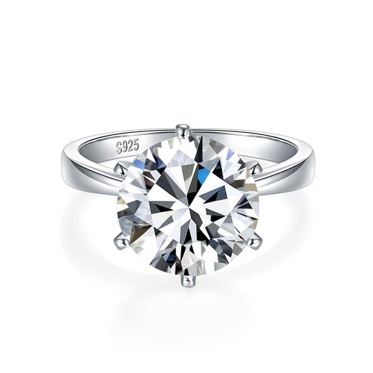 5 Carat Moissanite Solitaire Ring, Six-Prong S925 Engagement Ring product image