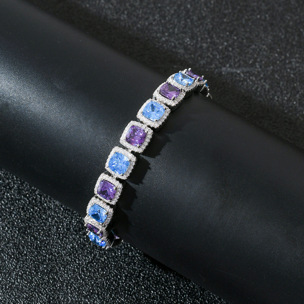 Hip Hop Light Luxury Iced Link Cubic Zirconia Bracelet for Men and Women