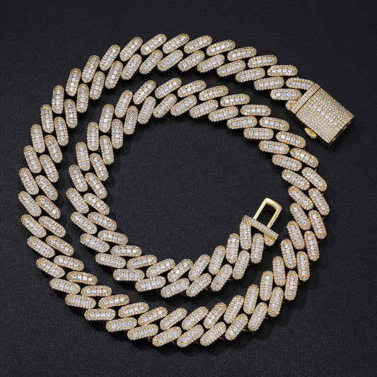 Iced Out Cuban Link Chain Bracelet/Necklace, Chunky Hip Hop Link Jewelry product image