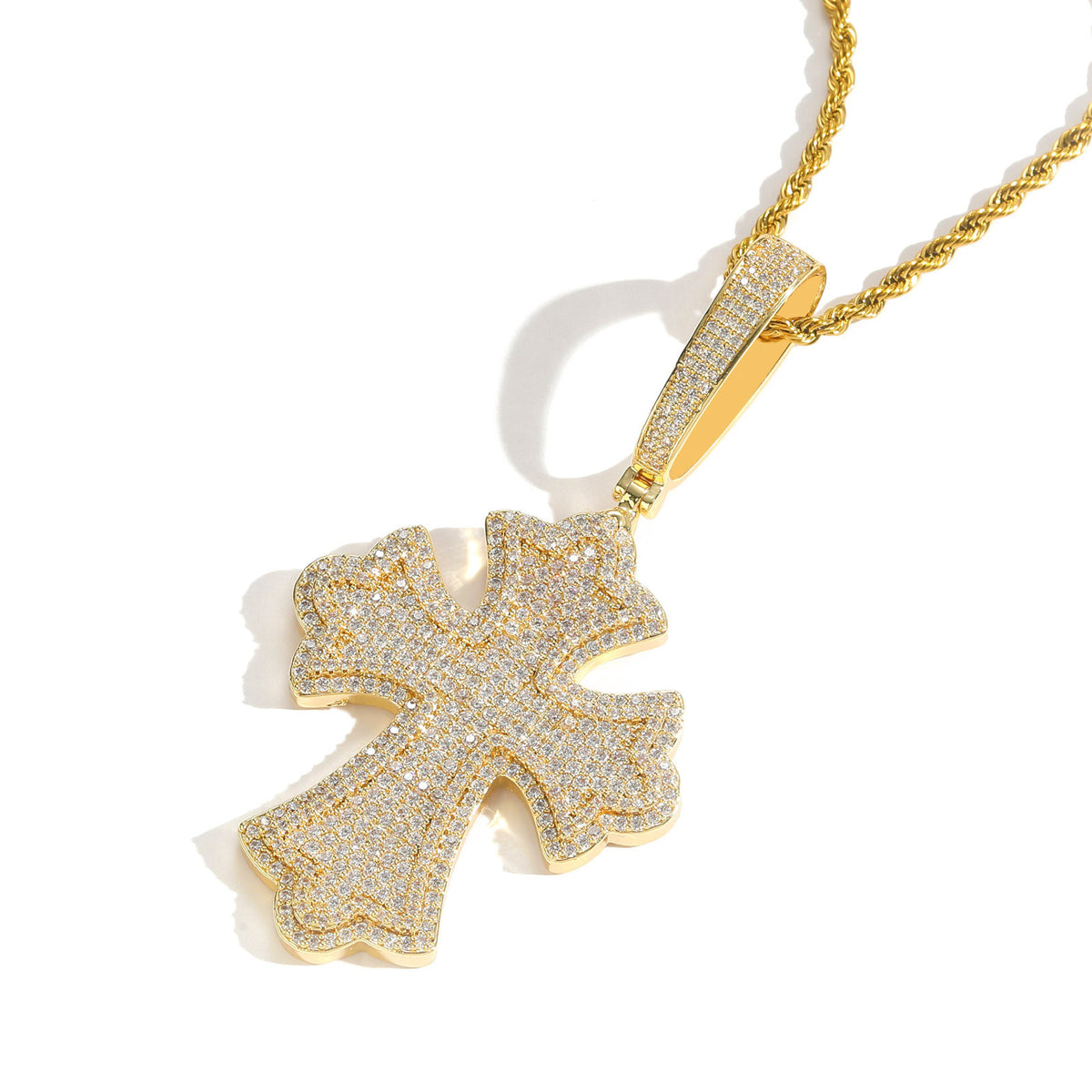Hip Hop Minimalist Cross Copper Pendant Necklace for Men and Women product image