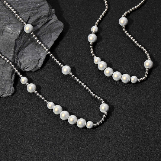 Hip Hop Vintage Fashion Pearl Necklace for Men