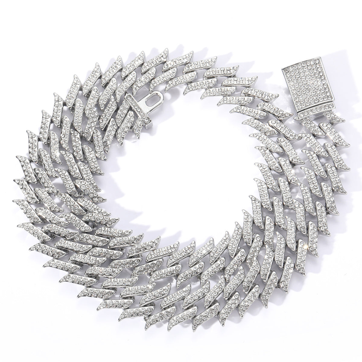 Hip Hop Cuban Link Thorn Spike Alloy Necklace for Men product image
