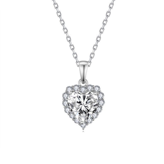 Heart Moissanite Pendant Necklace, S925 Sterling Silver, 18K Gold Plated product image