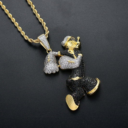 Hip Hop Fashion Cubic Zirconia Pendant Necklace for Men and Women