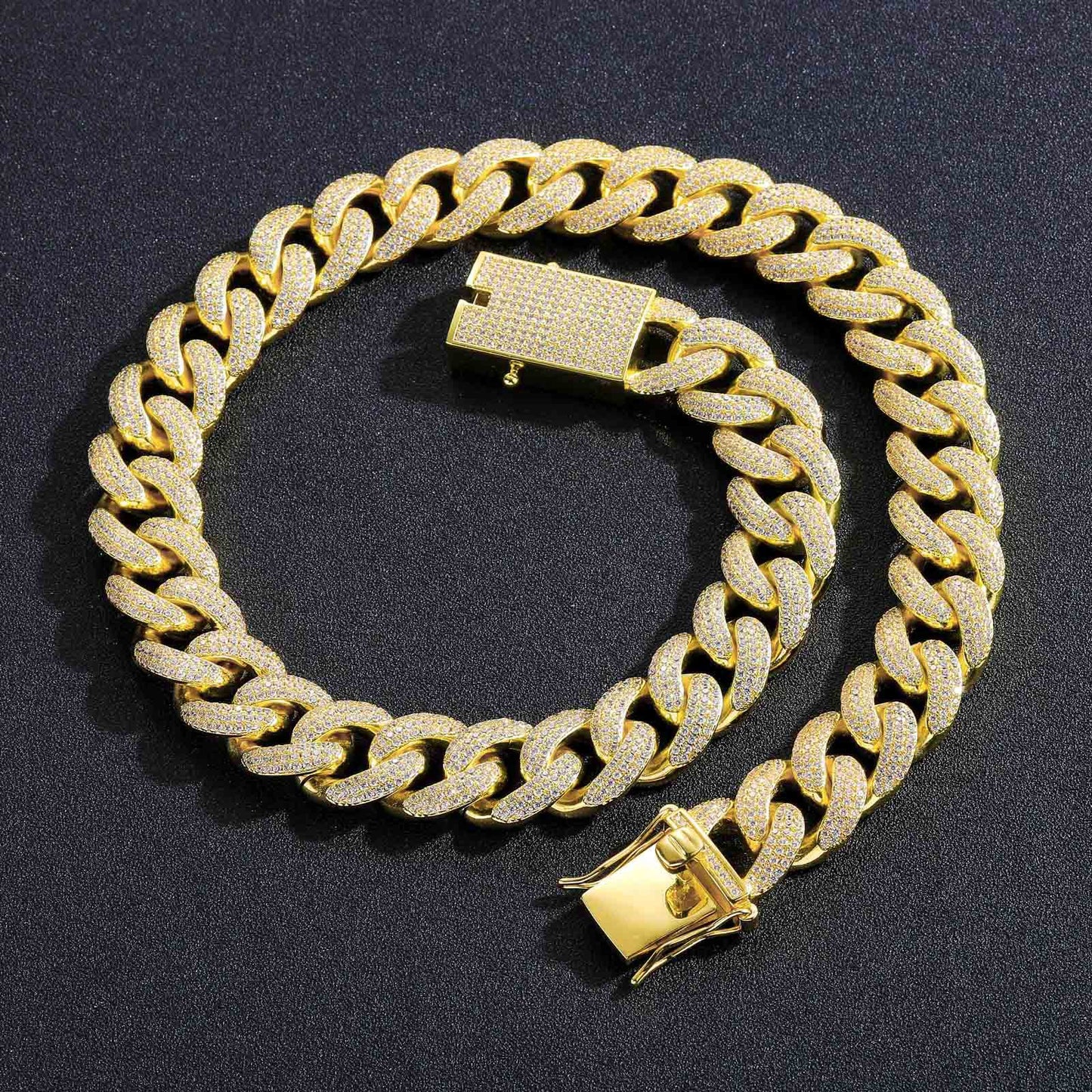 Hip Hop Cuban Link Cubic Zirconia Necklace for Men