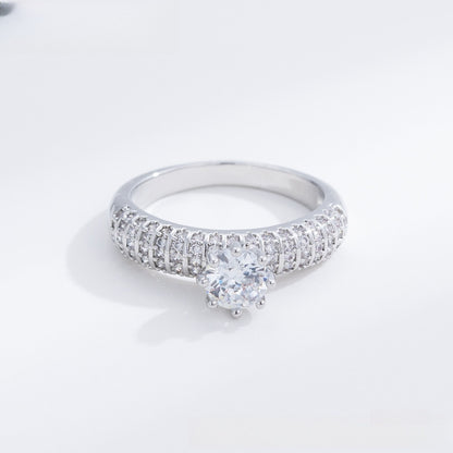 Round Solitaire Minimalist Ring for Women