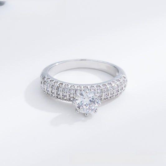 Round Solitaire Minimalist Ring for Women