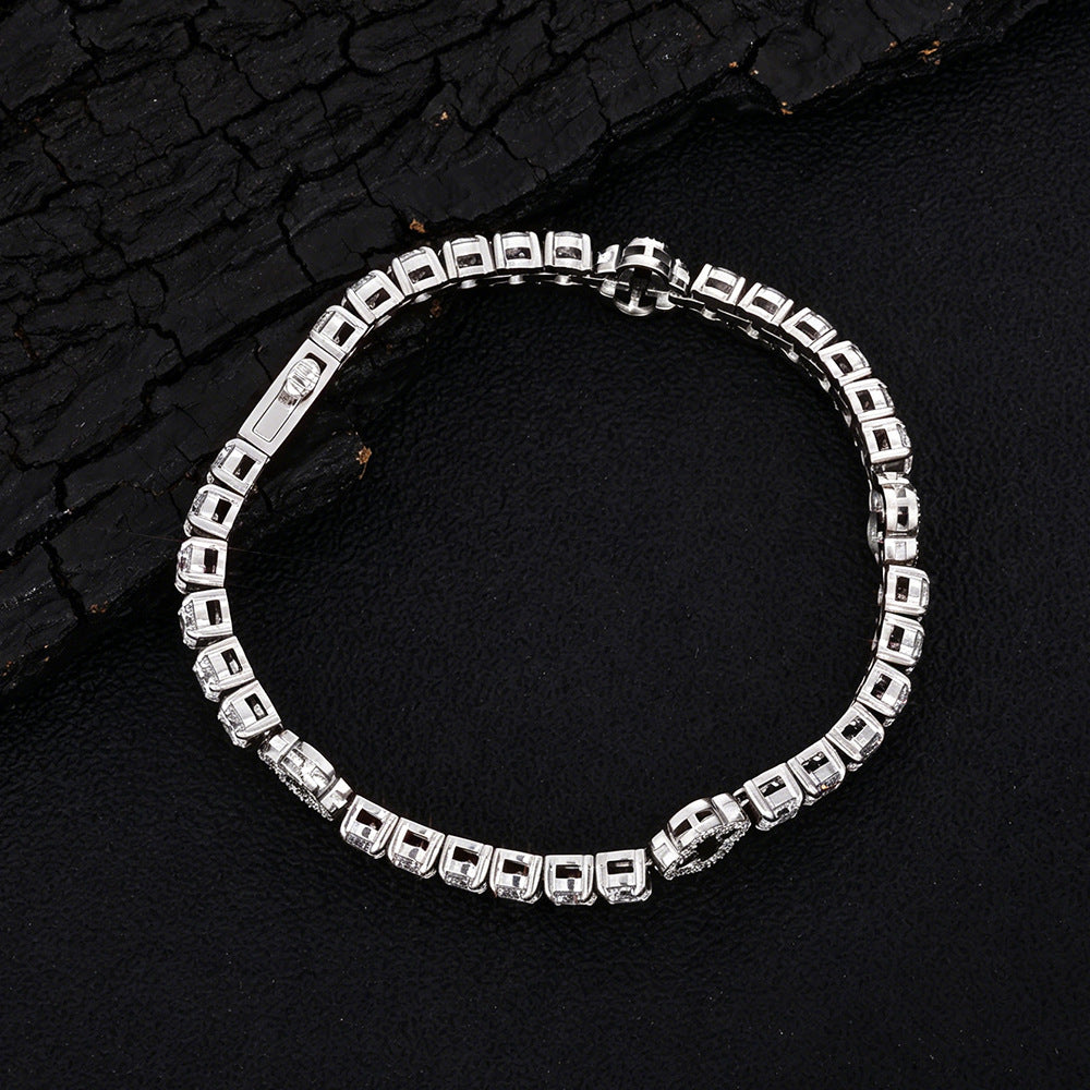 Clover CZ Tennis Hip Hop Bracelet with Stainless steel Base - CHA479 product image