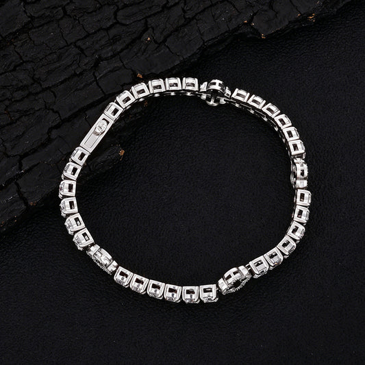 Clover CZ Tennis Hip Hop Bracelet with Stainless steel Base - CHA479 product image