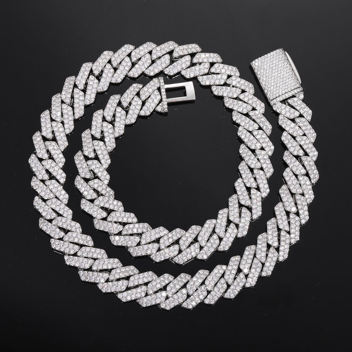 Iced Out Cuban Link Chain & Bracelet Set in Cubic Zirconia for Men and Women product image
