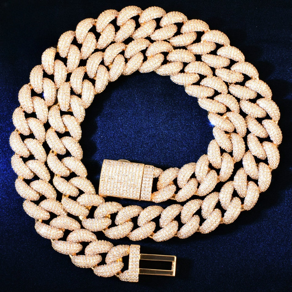 Iced Out Cuban Link Chain Necklace for Men Hip Hop