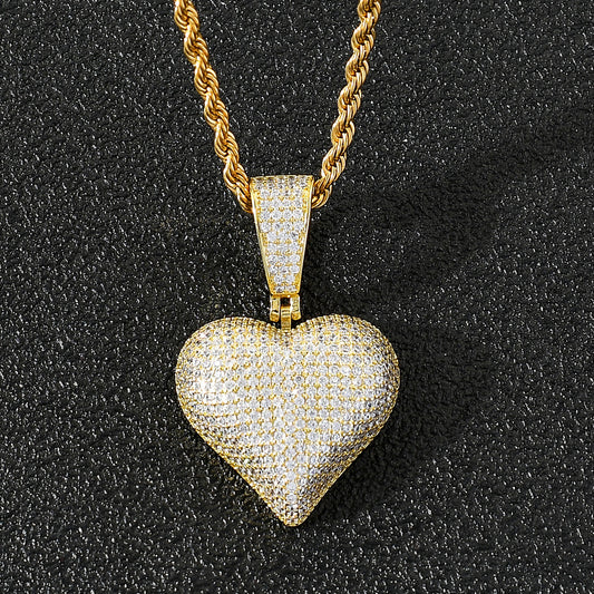 Minimalist Heart Copper Pendant Necklace for Men and Women