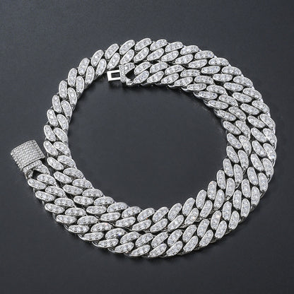 Hip Hop Light Luxury Cuban Link Cubic Zirconia Necklace for Men