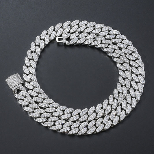 Hip Hop Light Luxury Cuban Link Cubic Zirconia Necklace for Men