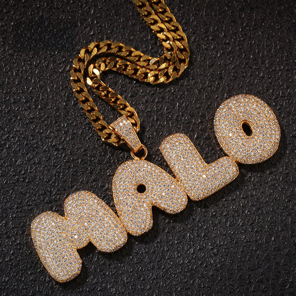 Gold-tone MARLO bubble letter necklace