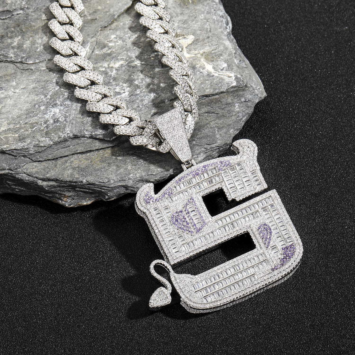 Hip Hop Letter Copper Pendant Necklace product image