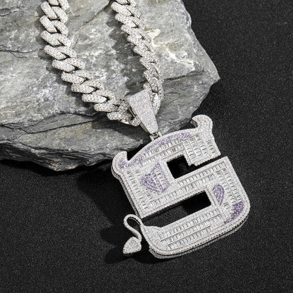 Hip Hop Letter Copper Pendant Necklace