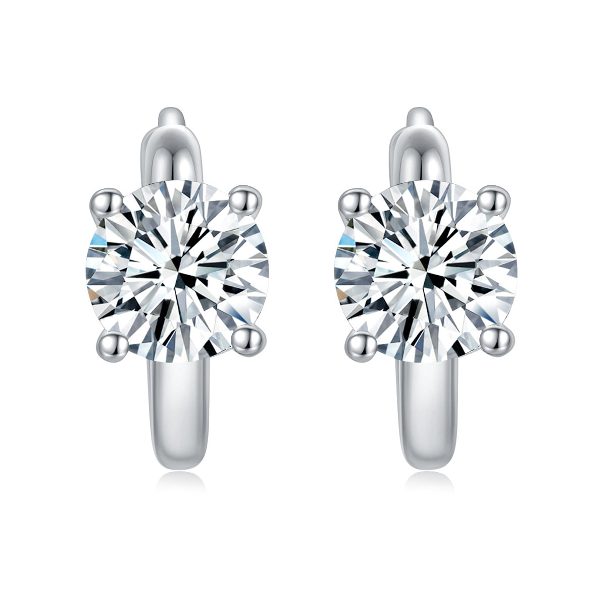 Round Cut Four-Prong Stud Earrings for Women, Everyday Pierced Jewelry product image