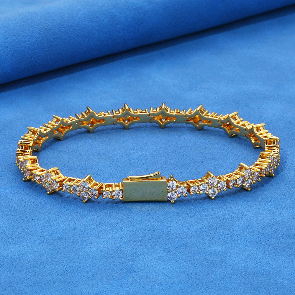 6.5 mm Star-Cluster CZ Tennis Copper Bracelet - CHA258 product image