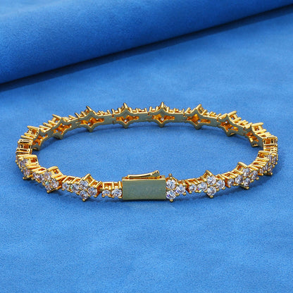 6.5 mm Star-Cluster CZ Tennis Copper Bracelet - CHA258