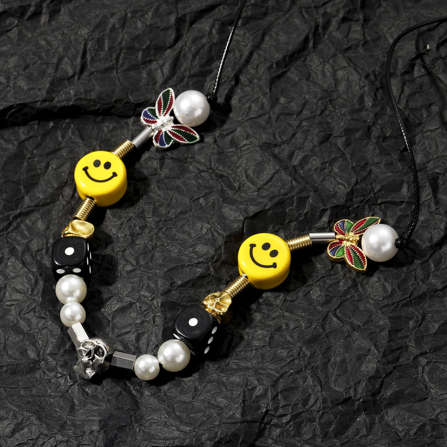 Hip Hop Skull Pearl Necklace for Men