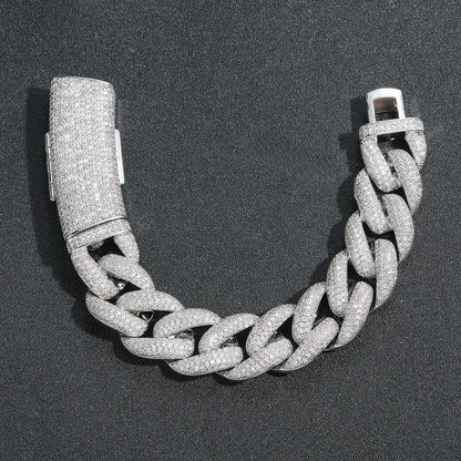 Hip Hop Cuban Link Bubble Cubic Zirconia Bracelet for Men