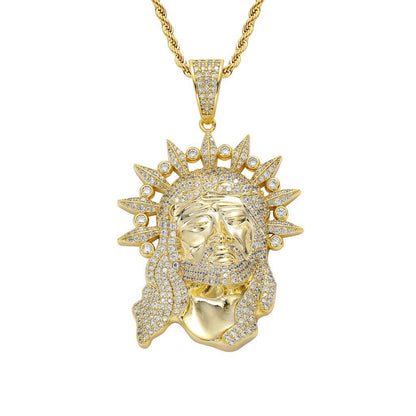 Hip Hop Vintage Fashion Cubic Zirconia Pendant Necklace for Men and Women