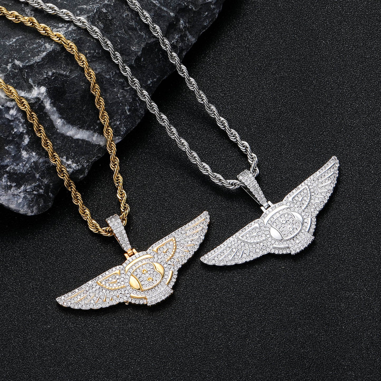 Hip Hop Fashion Cubic Zirconia Pendant Necklace for Men and Women