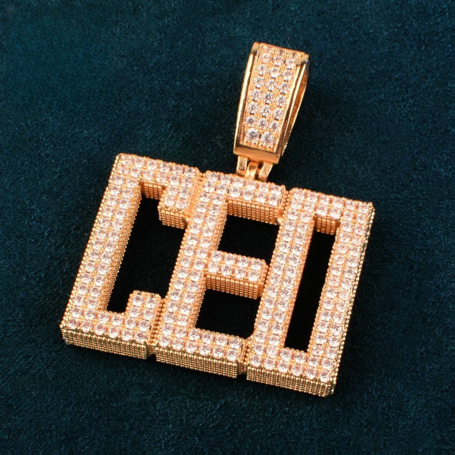 Custom Iced Letter Pendant Necklace